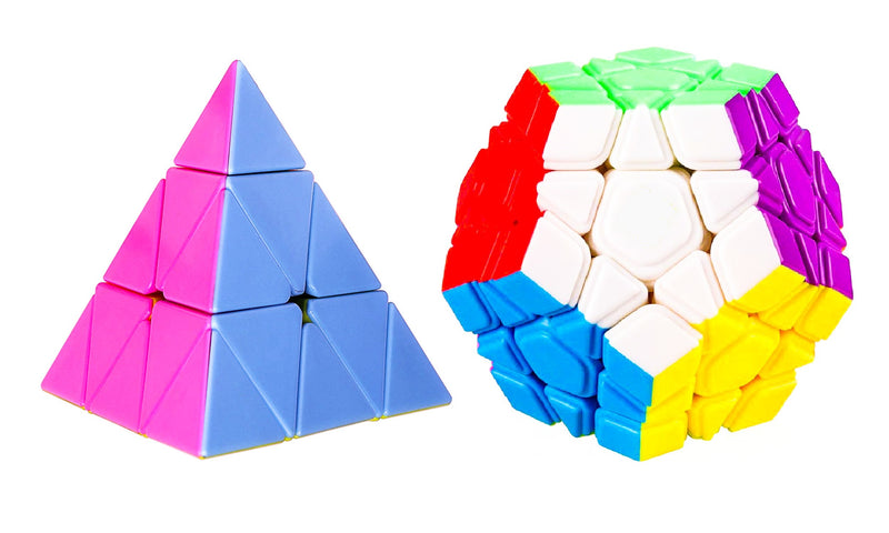 D ETERNAL Cube Combo of Megaminx and Pyraminx Pyramid Triangle High Speed Stickerless Magic Puzzle Cube