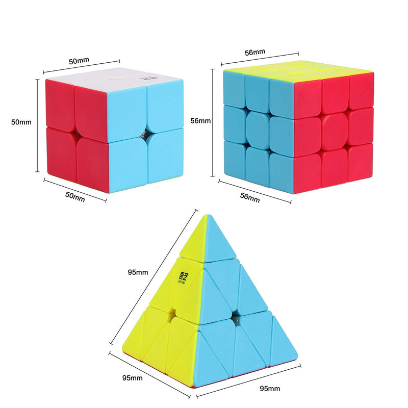 D ETERNAL Speed Cube Combo of  2X2 3x3 4x4 5x5 and Pyraminx Pyramid Triangle Puzzle Cube Set