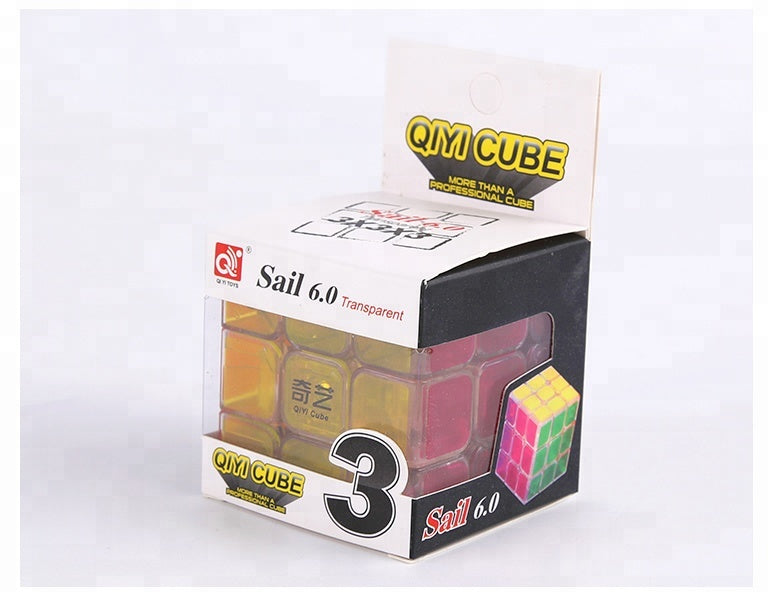 D ETERNAL QiYi Jelly Edition Sail 6 cm Cube 3x3x3 High Speed Transparent Cube Puzzle