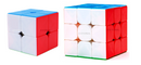D ETERNAL MoYu Speed Cube Combo Set of 2X2 and 3x3 High Speed Stickerless Cube