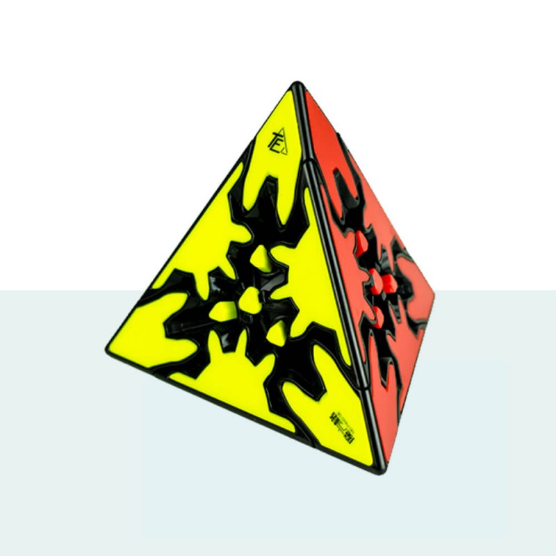 D ETERNAL QiYi Gear Cube Pyraminx Pyramid Triangle Shaped Speed Magic Cube Puzzle (Tiled)