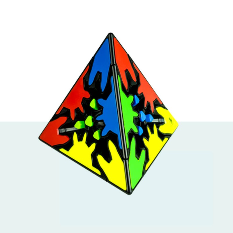 D ETERNAL QiYi Gear Cube Pyraminx Pyramid Triangle Shaped Speed Magic Cube Puzzle (Tiled)